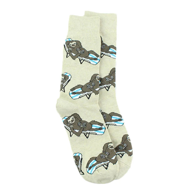 Tierische Mops-Elefanten-Löwen Lustige Socken für Herren Chili-Hamburger-Pizza-Crew-Socken Harajuku Neuheit Geschenk-Socken Unisex Skateboard-Socken