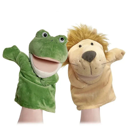 🦖 Petoria™ Tier Handpuppe Deluxe mit Frosch und Löwen Handpuppen für kreatives Spielen und Rollenspiele.