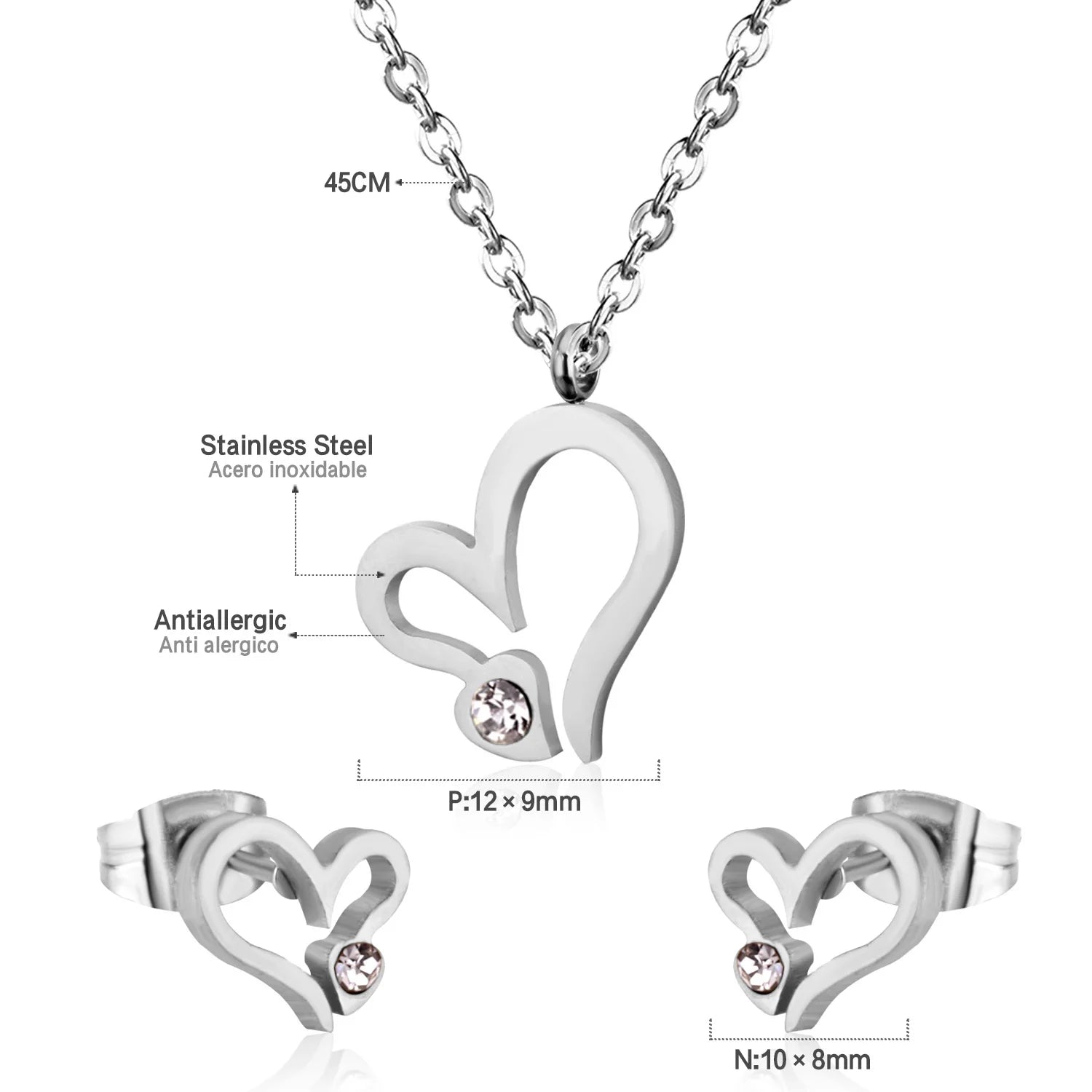 Natura Sabi Edelstahl-Schmuck, Tiere, Kreuz, Anhänger, Halskette, Ohrringe, Sets für Damen, Goldfarbe, 2021, trendiger Großhandel