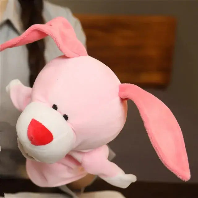Handpuppe in Form eines rosa Kaninchens, ideal für kreatives Spielen und Rollenspiele mit der Petoria™ Tier Handpuppe Deluxe.