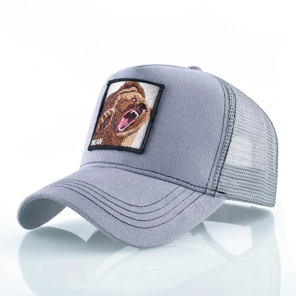 Mode Tiere Stickerei Baseball Caps Männer Frauen Snapback Hip Hop Hut Sommer Atmungsaktive Mesh Sonne Gorras Unisex Streetwear Knochen