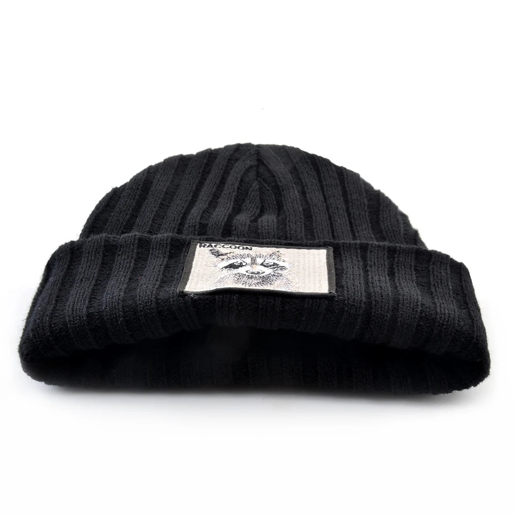 Gestrickte Mützen Hut Männer Frauen Street Hip Hop Skullies Mützen Mit Patch Jungen Mädchen Stricken Einfarbig Motorhaube Hüte Kappe