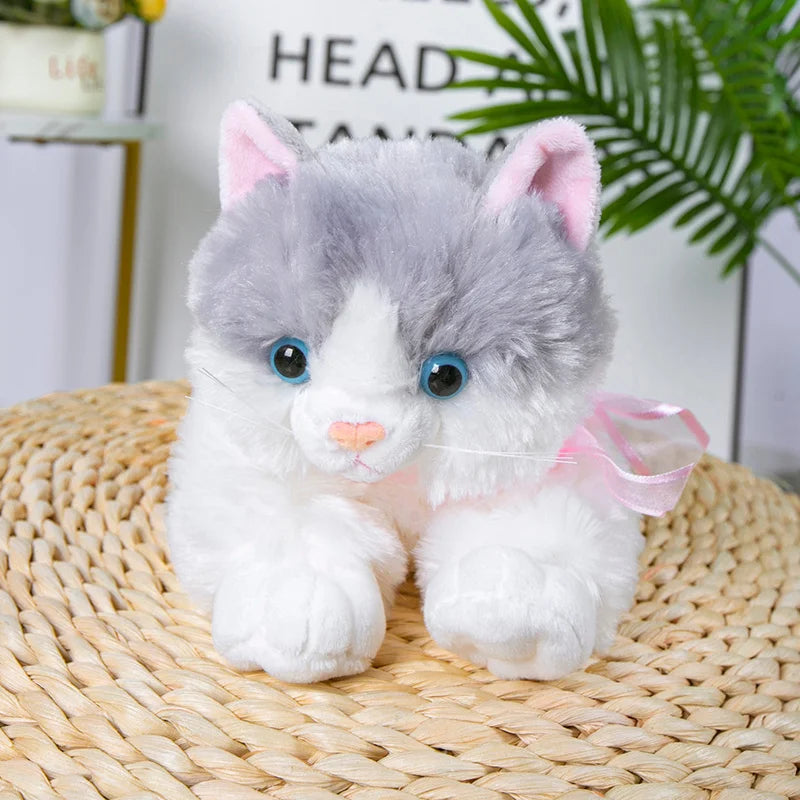 Plüsch Spielzeug Simulation Katze Puppe Kinder Spielzeug Modell Gefälschte Katze Realist Plüsch Sound Katze Puppe Geburtstag Präsentieren Kinder Geschenke