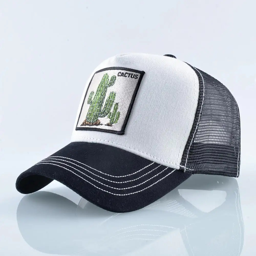 Mode Tiere Stickerei Baseball Caps Männer Frauen Snapback Hip Hop Hut Sommer Atmungsaktive Mesh Sonne Gorras Unisex Streetwear Knochen