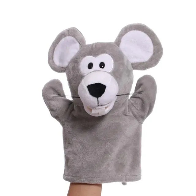 Tier Plüsch Puppe Weiche Stofftiere Löwe Elefant Hund Dinosaurier Hai Wolf Ente Kawaii Hand Finger Puppe Für Baby Kinder Mädchen