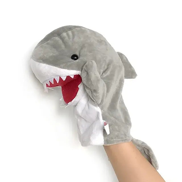 Petoria™ Tier Handpuppe Deluxe in Form eines Hais mit weichem Material, ideal für Rollenspiele und kreatives Spielen.