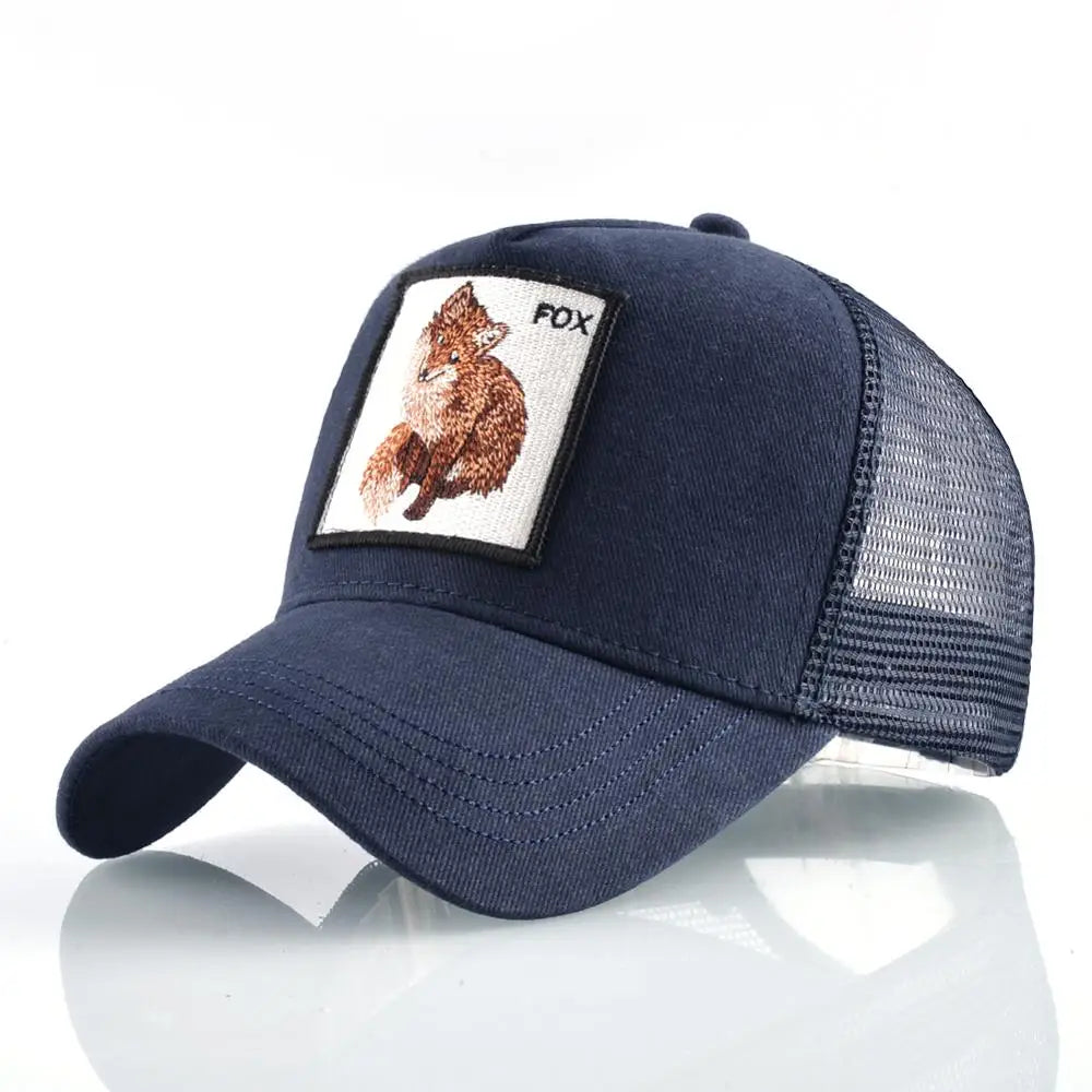 Mode Tiere Stickerei Baseball Caps Männer Frauen Snapback Hip Hop Hut Sommer Atmungsaktive Mesh Sonne Gorras Unisex Streetwear Knochen