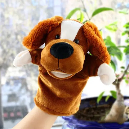 🦖 Petoria™ Tier Handpuppe Deluxe - niedliche Hund Handpuppe aus weichem Material fördert Kreativität und Spiel.