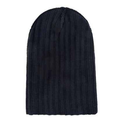 Strick Beanie mit Waschbär Patch – Warme Unisex Wintermütze