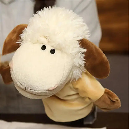 🦖 Petoria™ Tier Handpuppe Deluxe - weiche Schaf-Handpuppe für kreatives Spielen und Rollenspiele.