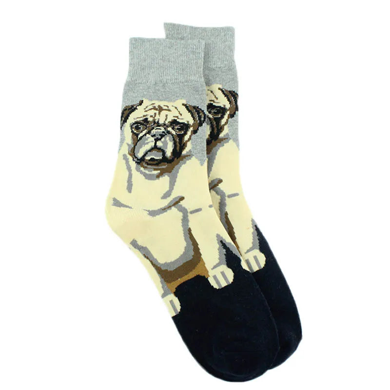 Tierische Mops-Elefanten-Löwen Lustige Socken für Herren Chili-Hamburger-Pizza-Crew-Socken Harajuku Neuheit Geschenk-Socken Unisex Skateboard-Socken