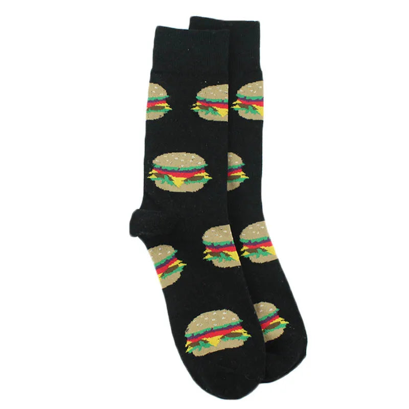 Tierische Mops-Elefanten-Löwen Lustige Socken für Herren Chili-Hamburger-Pizza-Crew-Socken Harajuku Neuheit Geschenk-Socken Unisex Skateboard-Socken