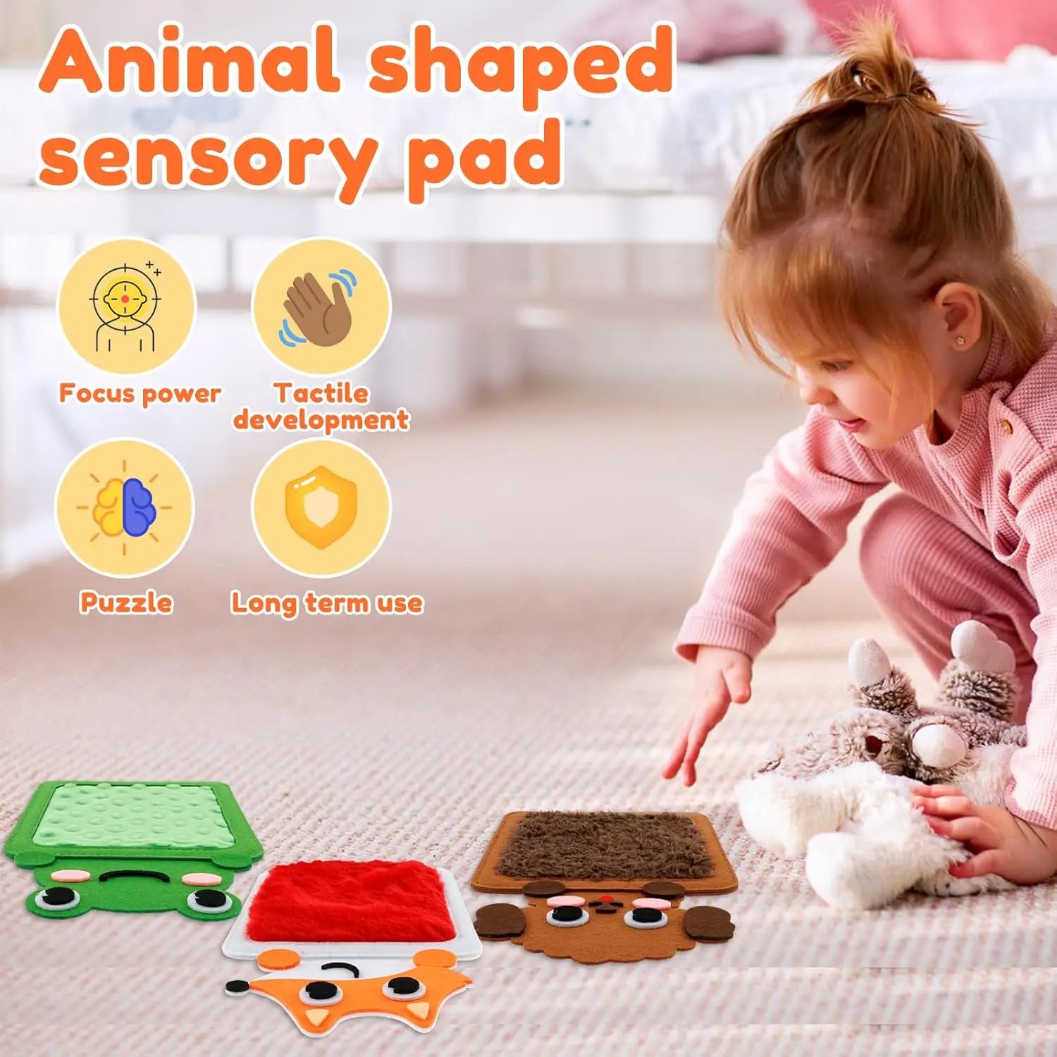 8er-Pack Tier-Sensormatten, Spielzeug für Kinder, pädagogische Aktivitäts-Texturpads für Vorschulkinder, kognitive Berührung, Weihnachtsgeschenk