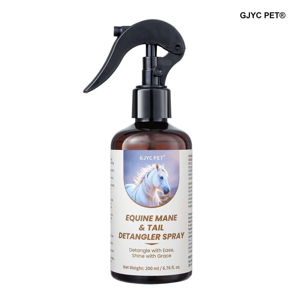 Pferdemähnen- und Schweif-Entwirrungsspray 200ml Leave-In Pflegespray für Glanz und Fellpflege für Alle Pferderassen Sanfte Formel