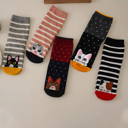 Katzen Baumwollsocken Set