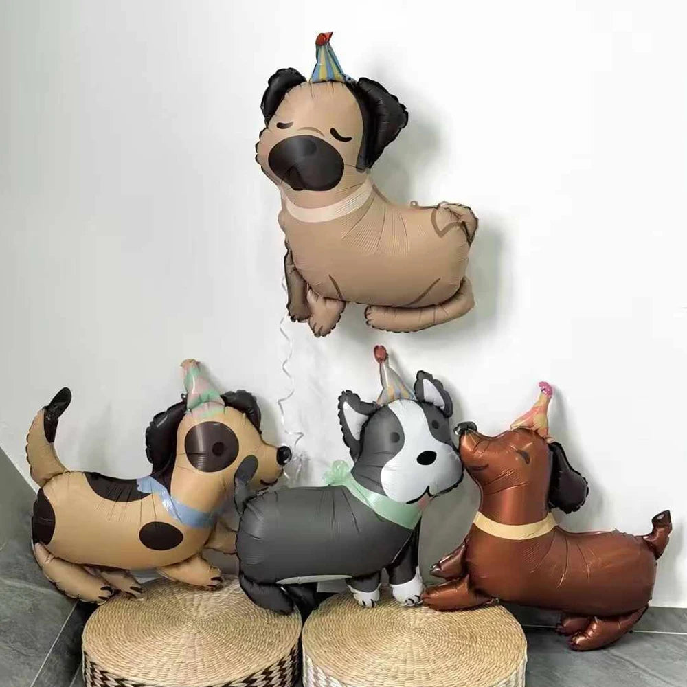 4 Animal Dog Aluminum Foil Balloons Cute Dog Theme Birthday, Anniversary Decoration, Shower, Pet Party Decoration Petoria Store