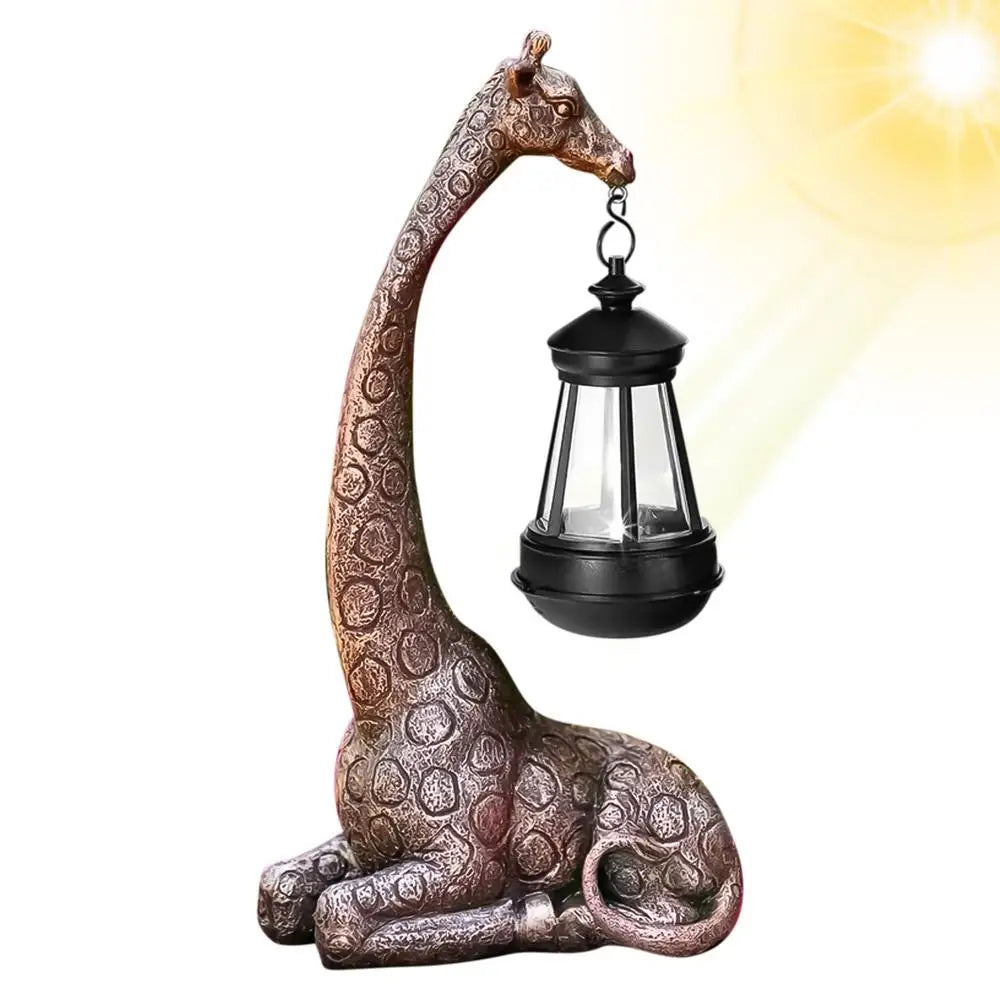 Cute Giraffe Solar Light Garden Statue Animal Figurine Lantern Giraffe Sculpture Animal Resin Statue Backyard Art Craft Ornament Petoria Store