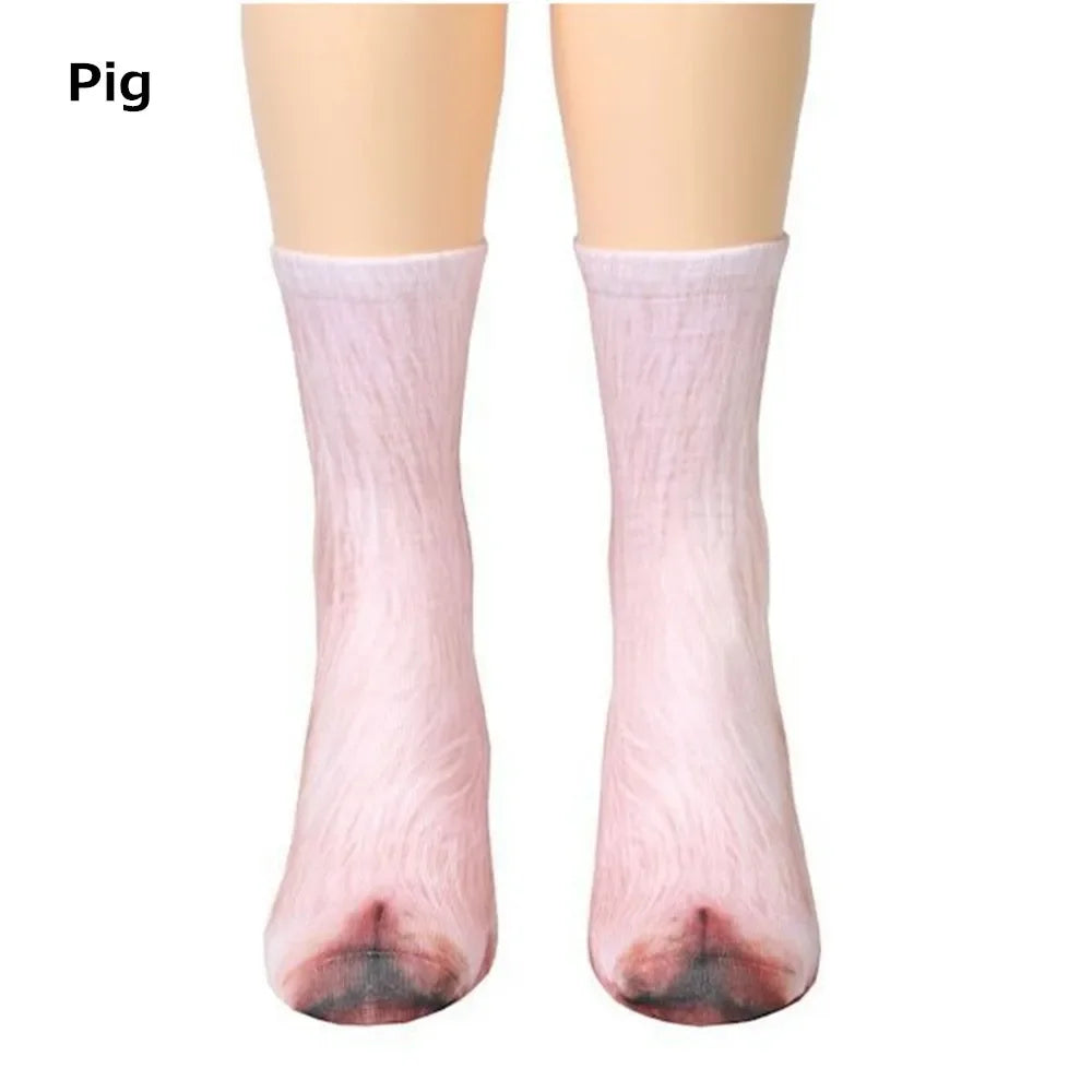 Unisex Erwachsene 3D-Druck Tierpfoten Socken Kreative lustige Katze Hund Dinosaurier Tigerpfoten Socken Neuheit Socken Gag Weihnachtsgeschenke
