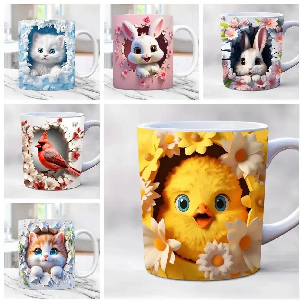 3D Keramikbecher mit Tiermotiv Petoria