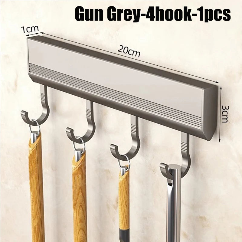 Küche Lagerung Rack Aluminium Legierung Haken Rack Wand Montiert Küche Utensil Lagerung Rack Bad Robe Handtuch Aufhänger