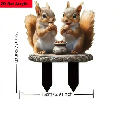 Classic Bohemian style squirrel garden logo, animal themed outdoor decoration, suitable for gardens, lawns, parks, cemeteries Petoria Store