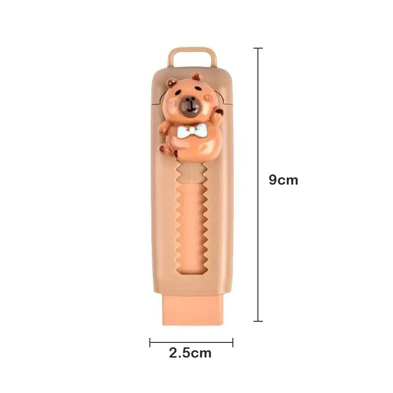 Petoria® Capybara Radiergummi mit Druckmechanismus – Niedliches Cartoon-Design