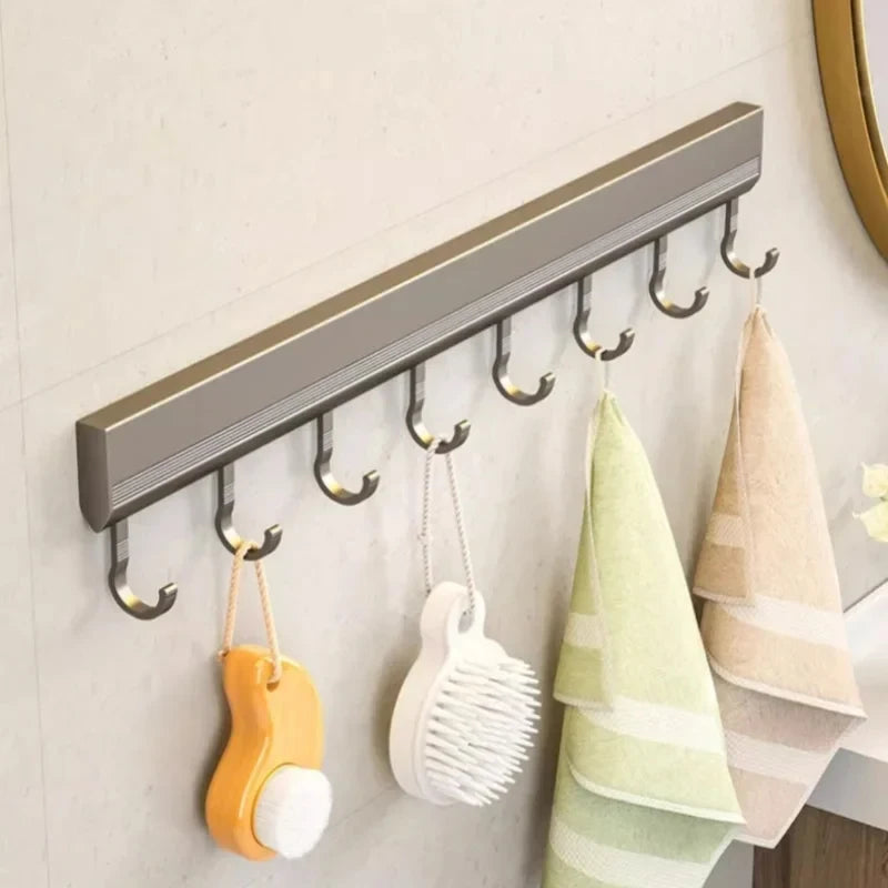 Küche Lagerung Rack Aluminium Legierung Haken Rack Wand Montiert Küche Utensil Lagerung Rack Bad Robe Handtuch Aufhänger