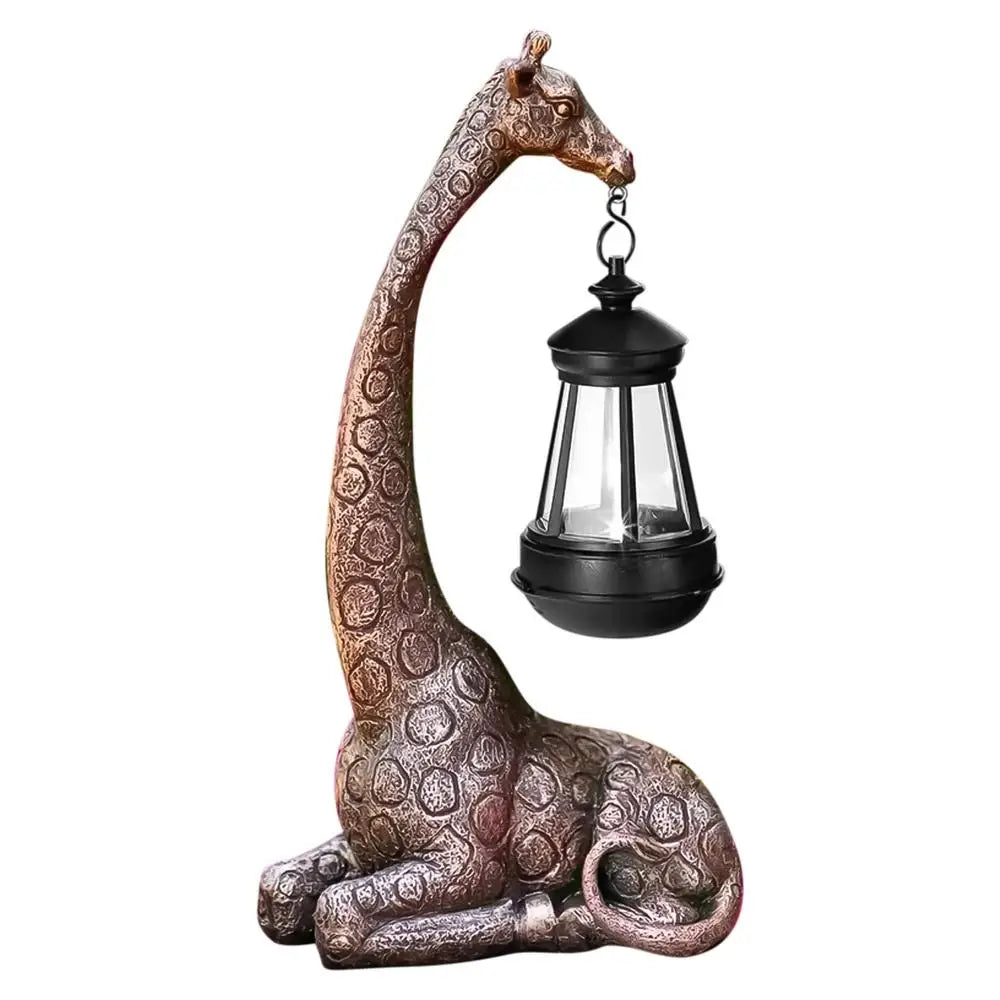 Cute Giraffe Solar Light Garden Statue Animal Figurine Lantern Giraffe Sculpture Animal Resin Statue Backyard Art Craft Ornament Petoria Store