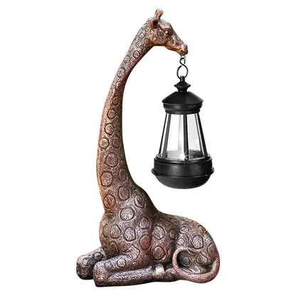 Cute Giraffe Solar Light Garden Statue Animal Figurine Lantern Giraffe Sculpture Animal Resin Statue Backyard Art Craft Ornament Petoria Store