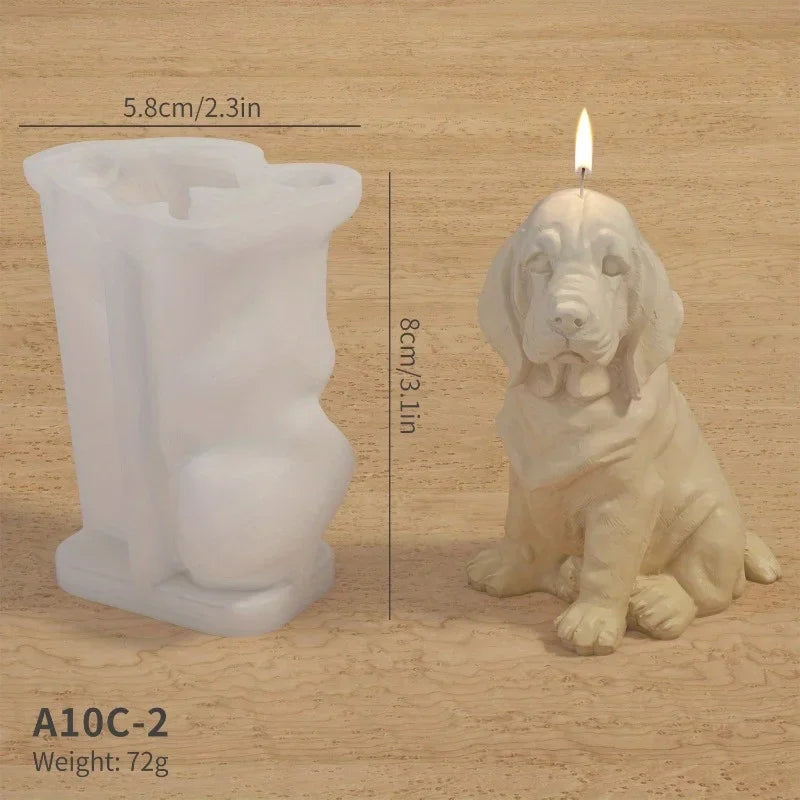 DIY Hund Kerze Silikon Form Nette 3D Tier Aromatherapie Kerze Harz Formenbau Nette Geschenk Tisch Dekorationen