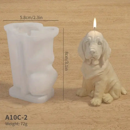 3D Hunde Silikonform für DIY Kerzen Kreativ
