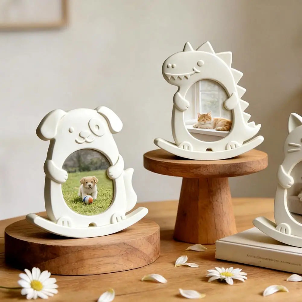 Kitten &amp; Puppy Seesaw Photo Frame Silicone Mold, Epoxy Resin Photo Frame Set Mould, DIY Interlocking Pet Picture Frame Decor Petoria Store