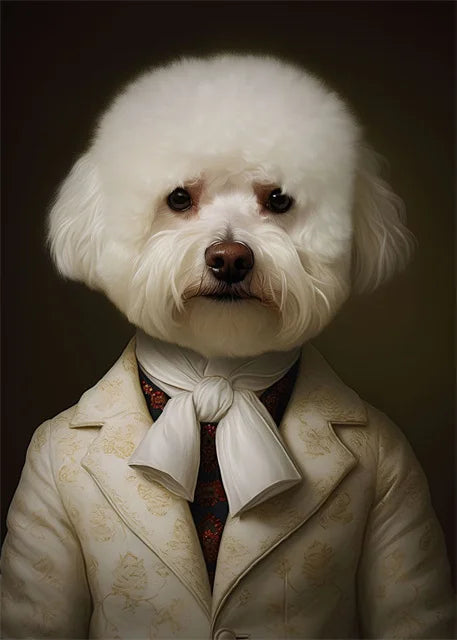 Animal Dog Portrait Art Canvas Painting Dog Dressed King Funny Posters and Prints Wall Art Pictures for Home Living Room Decor Petoria Store
