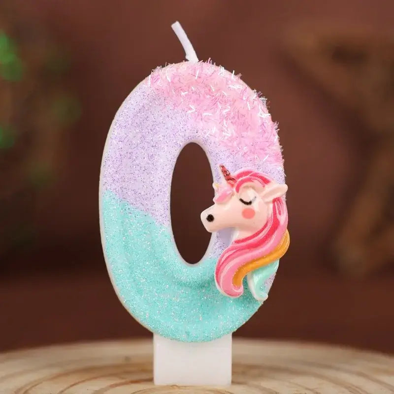 Einhorn Zahlenkerzen für Kindergeburtstag 0–9
