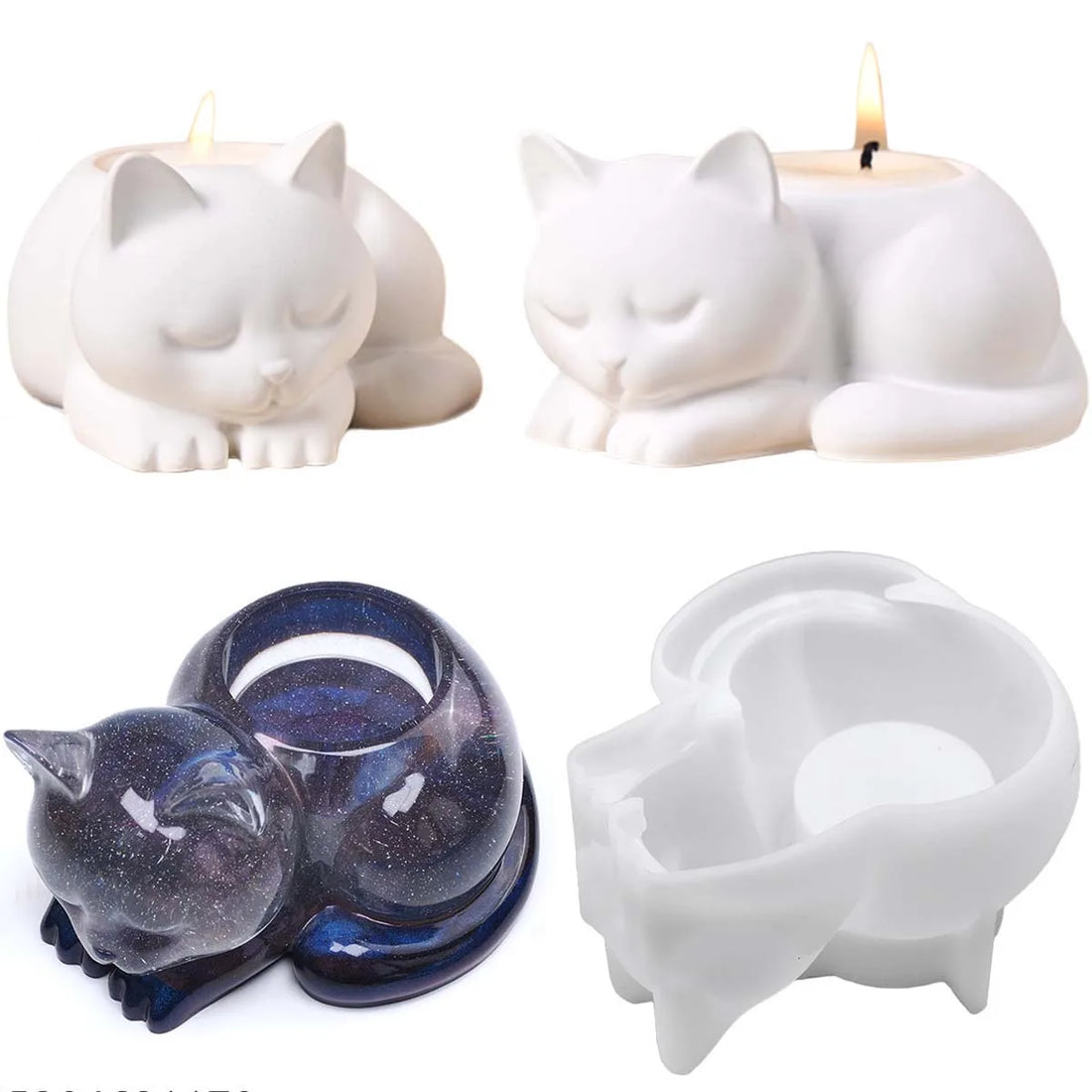 Katzen Kerzenhalter Silikonform