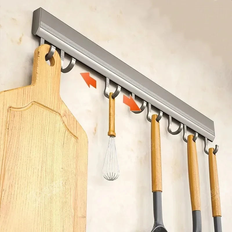 Küche Lagerung Rack Aluminium Legierung Haken Rack Wand Montiert Küche Utensil Lagerung Rack Bad Robe Handtuch Aufhänger