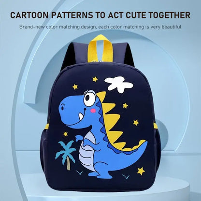 Tiermotiv Kinderrucksack für Kleinkinder mit buntem Dinosaurierdesign und bequemen Schulterriemen.