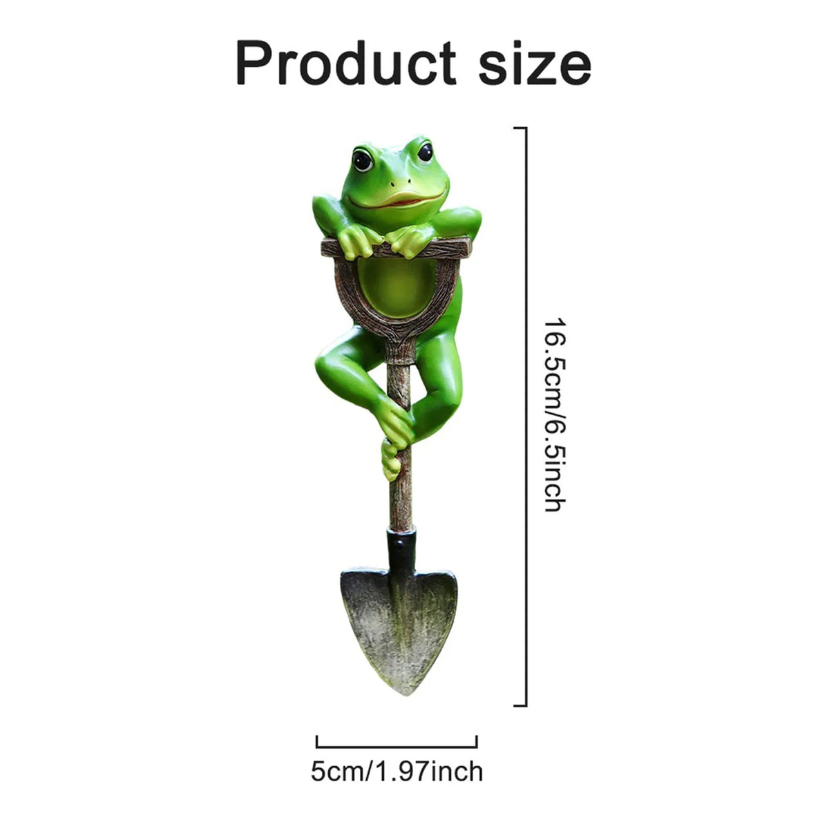 Frog Garden Statue Lawn Ornament Cute Frog Figurines on Shovel Ornament for Outdoor Patio Yard Decorations Petoria Store