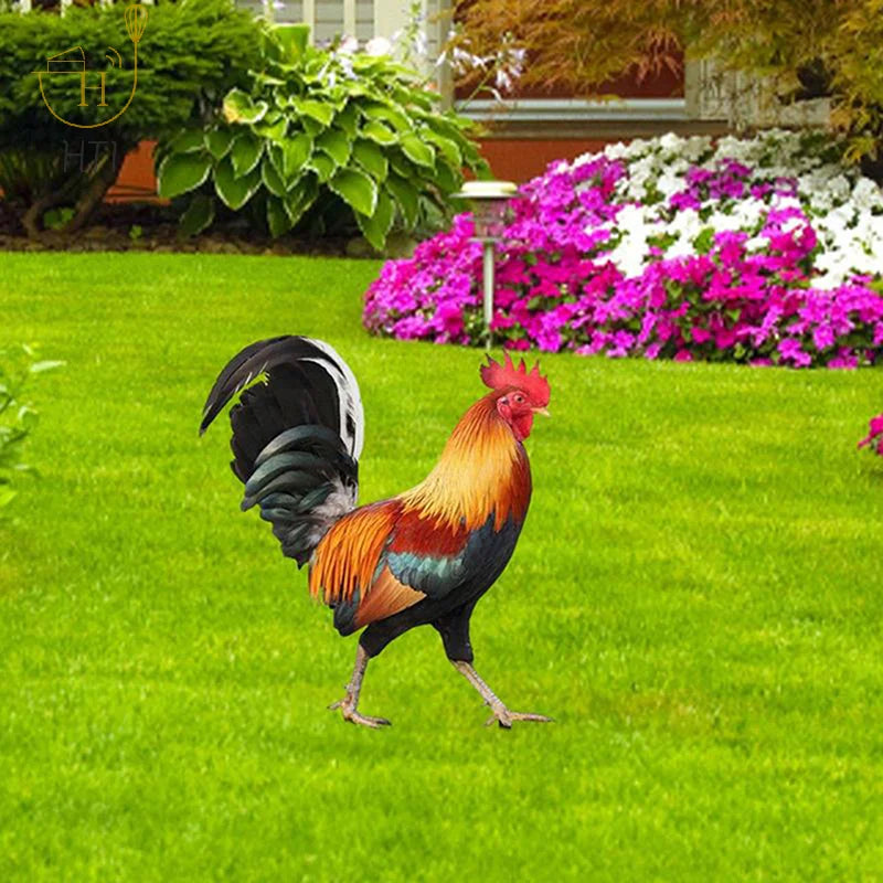 Garden Rooster Statue Chicken Sculpture For Yard Decor Weatherproof Hen Figurine For Patio Backyard Home Outdoor Decoration Petoria Store