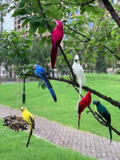 25/35cm Simulation Parrot Garden Decoration Creative Lawn Figurine Ornament Animal Bird Outdoor Garden Party Prop Decoration Petoria Store