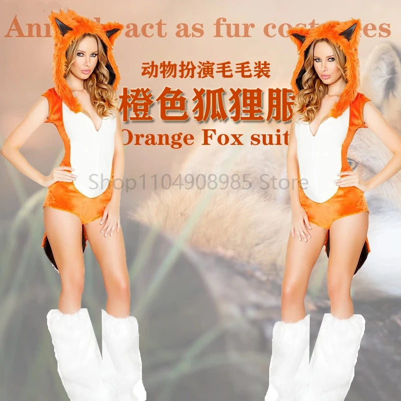 Halloween Cosplay Tiere Kostüm Sexy Urlaub Party Kleid Anzug Frau Backless Lustige Bringen Hut Bühne Kostüm Kleidung