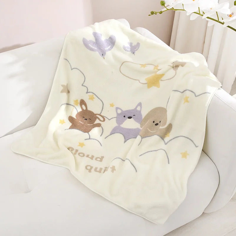 1 Haustierdecke, weiche und bequeme Haustierdecke mit Cartoon-Motiv, geeignet für Hunde und Katzen, Weihnachtsgeschenk