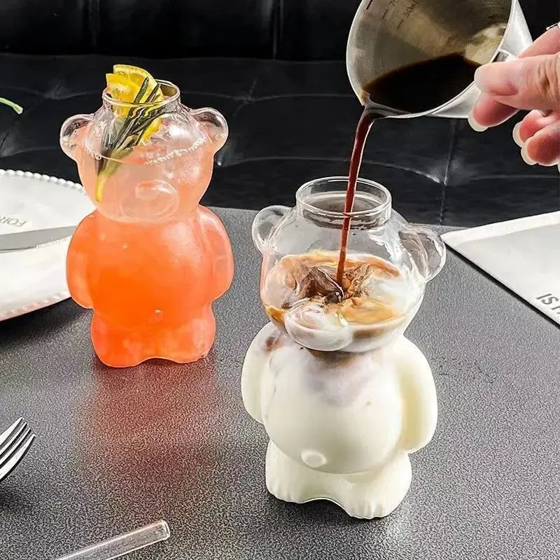Bären Glasbecher mit Strohhalm Petoria