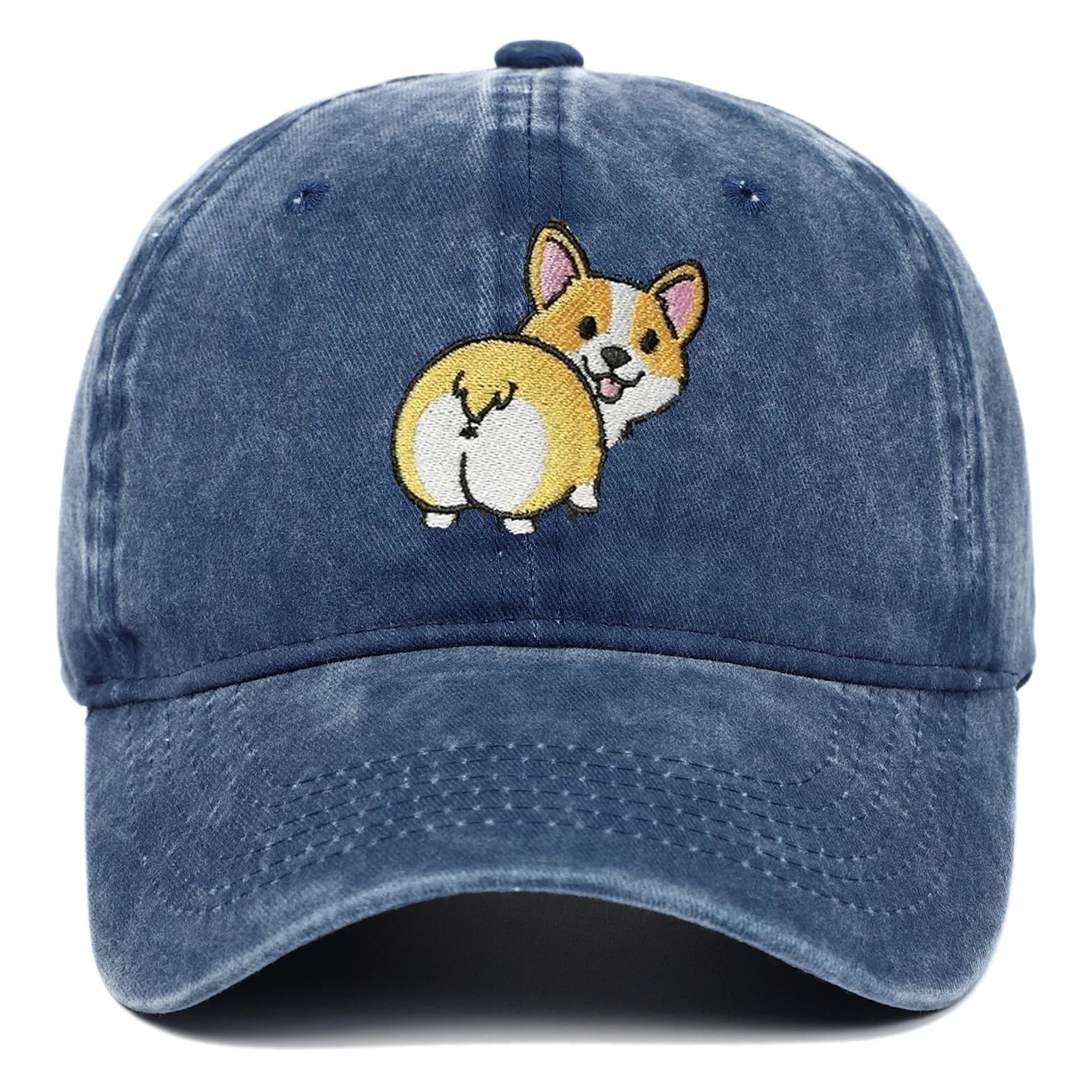 Stickerei Kappe Cartoon Corgi Hund Baseball Caps Mode Sommer Zubehör Sonnenschutz Hut Unisex Weiche Gewaschene Top Cap Flut Hüte