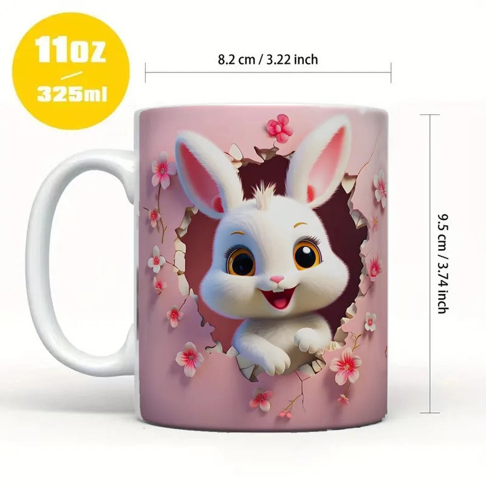 3D Tier Keramik Becher 11oz Keramik Kaffeetasse Katze Kaninchen Vogel Wasser Tasse Party Tassen, Home Dekorationen Party Trinkutensilien