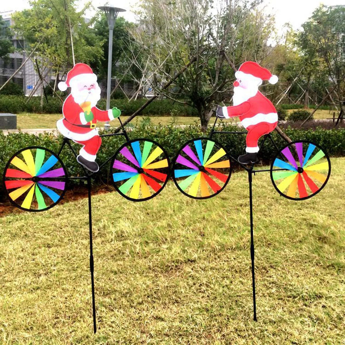 Cute 3D Animal on Bike Windmill Yard Art Whirly Garden Stakes Decorations for Holiday Garden Decoration Petoria Store