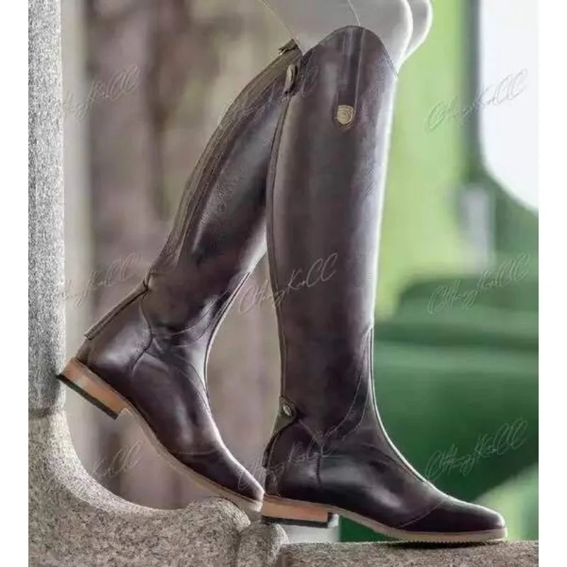 Reitstiefel für Damen aus PU-Leder – Hoch und bequem