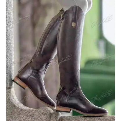 Reitstiefel für Damen aus PU-Leder – Hoch und bequem