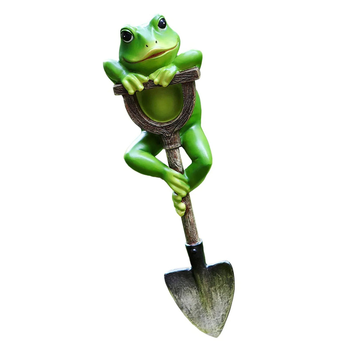 Frog Garden Statue Lawn Ornament Cute Frog Figurines on Shovel Ornament for Outdoor Patio Yard Decorations Petoria Store