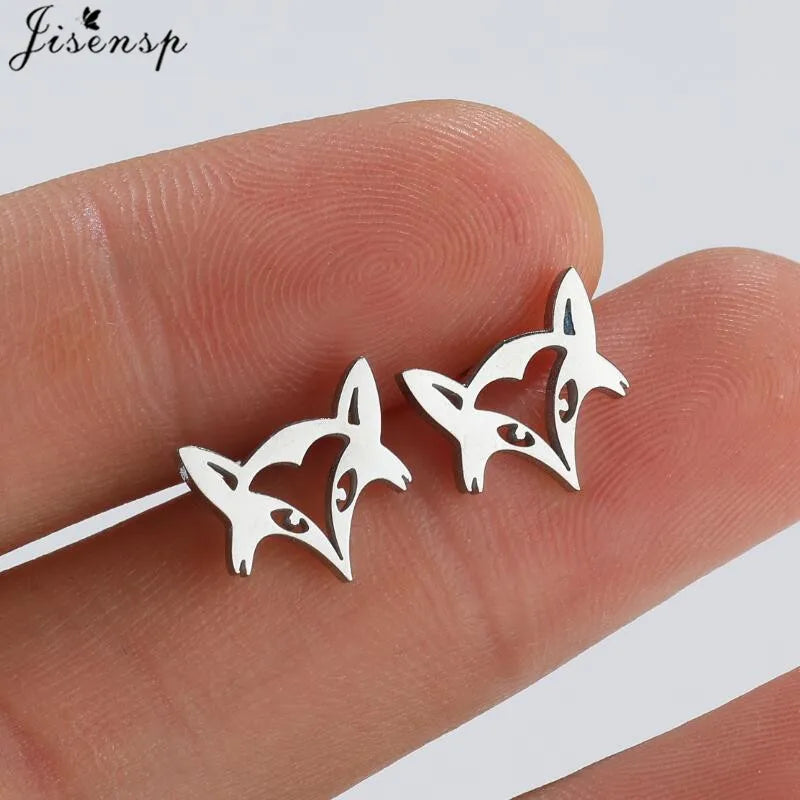 Mehrere Mini-Edelstahl-Tierohrringe für Frauen, Niedliche Hunde-, Dinosaurier-, Hasen-, Papageien-Ohrringe, Eulen-Ohrstecker, Schmuck Großhandel